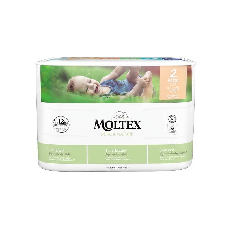 Ontex Pannolini Moltex Pure & Nature Mini 3-6 Kg Taglia 2 38 Pezzi