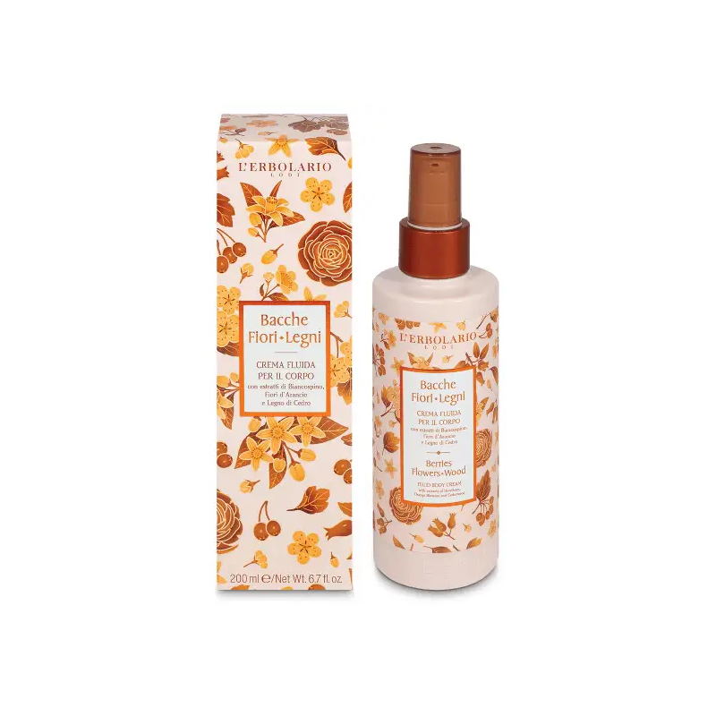 L'erbolario Bacche Fiori Legni Crema Fluida Corpo 200 Ml