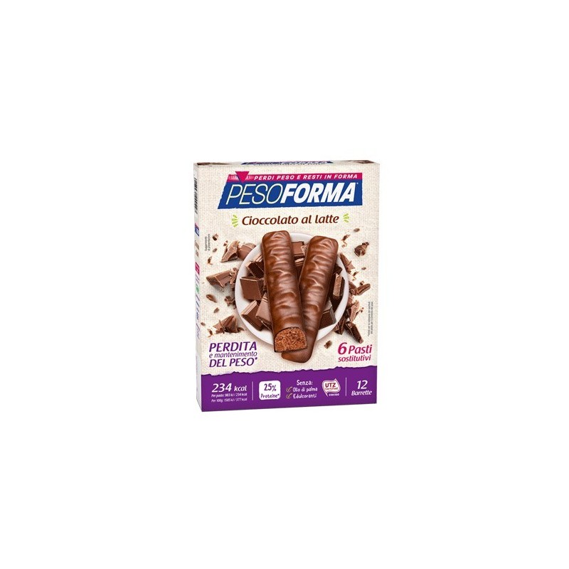 Nutrition & Sante' Italia Pesoforma Barretta Cioccolato Latte 12 X 31 G