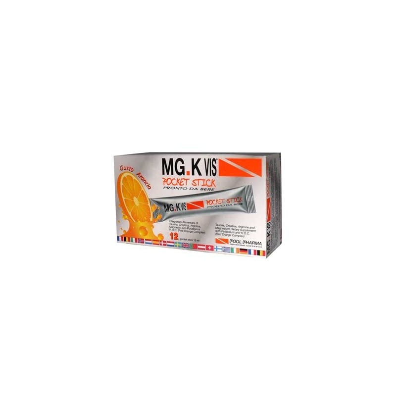 Pool Pharma Mgk Vis Pocket Stick Arancia 12 Bustine Stick Pack