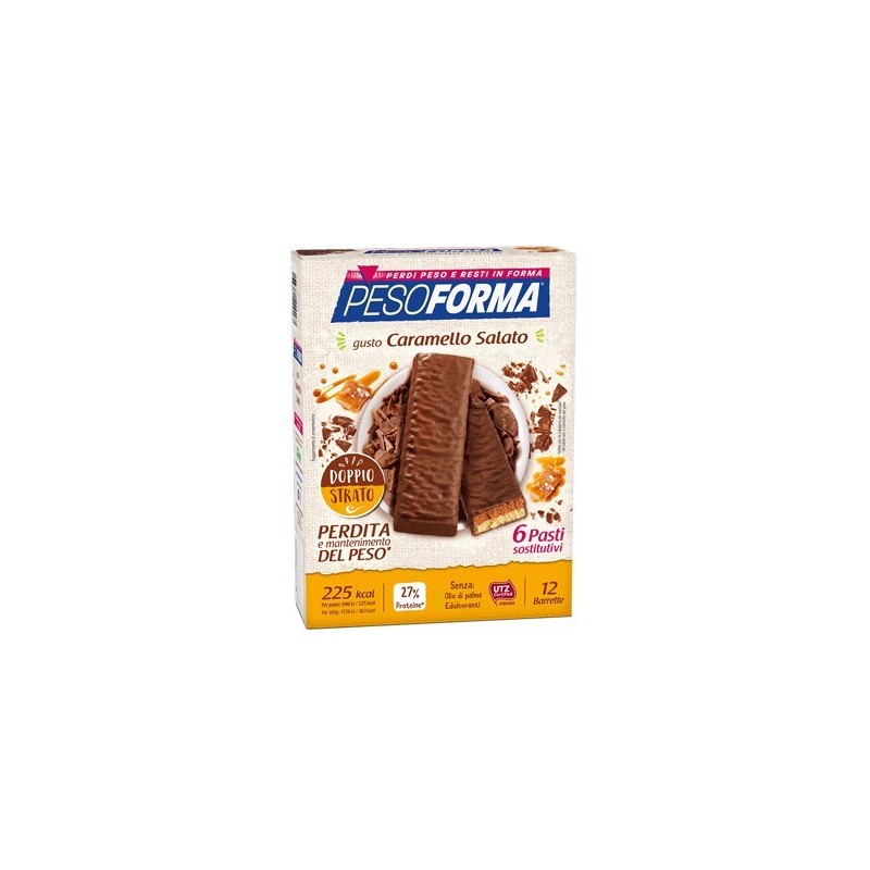 Nutrition & Sante' Italia Pesoforma Barretta Al Caramello Salato 12 Pezzi Da 31 G