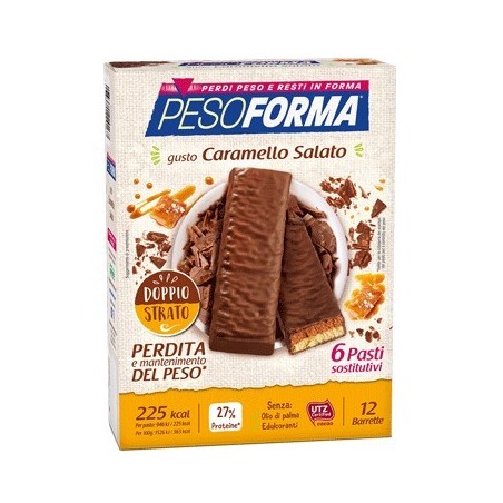 Nutrition & Sante' Italia Pesoforma Barretta Al Caramello Salato 12 Pezzi Da 31 G