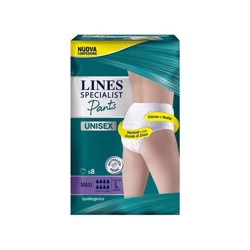 Fater Lines Specialist Pants Maxi L X 8 Pannolone Mutandina Indossabile Come Normale Biancheria Tipo Pull-on