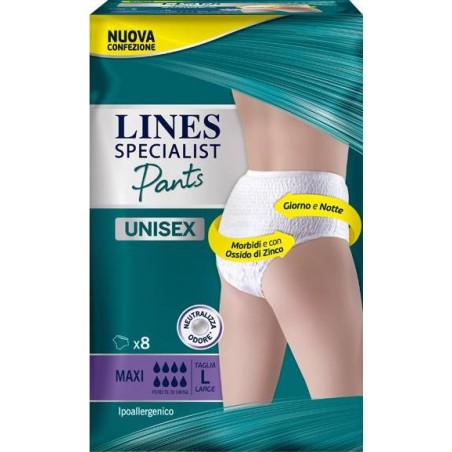 Fater Lines Specialist Pants Maxi L X 8 Pannolone Mutandina Indossabile Come Normale Biancheria Tipo Pull-on