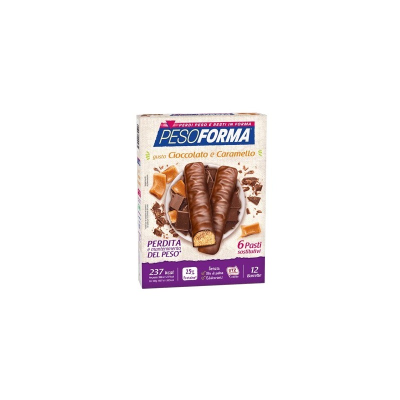 Nutrition & Sante' Italia Pesoforma Barretta Cioccolato Caramello 12 X 31 G