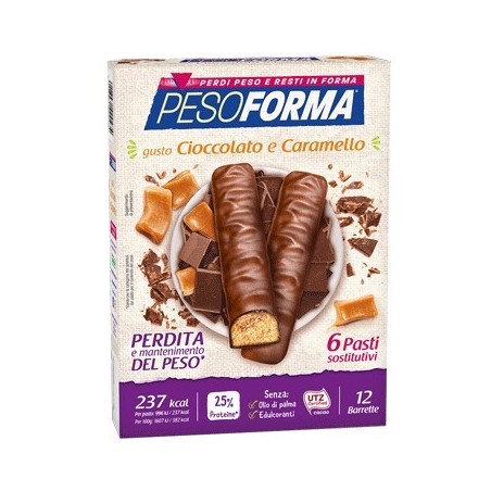 Nutrition & Sante' Italia Pesoforma Barretta Cioccolato Caramello 12 X 31 G