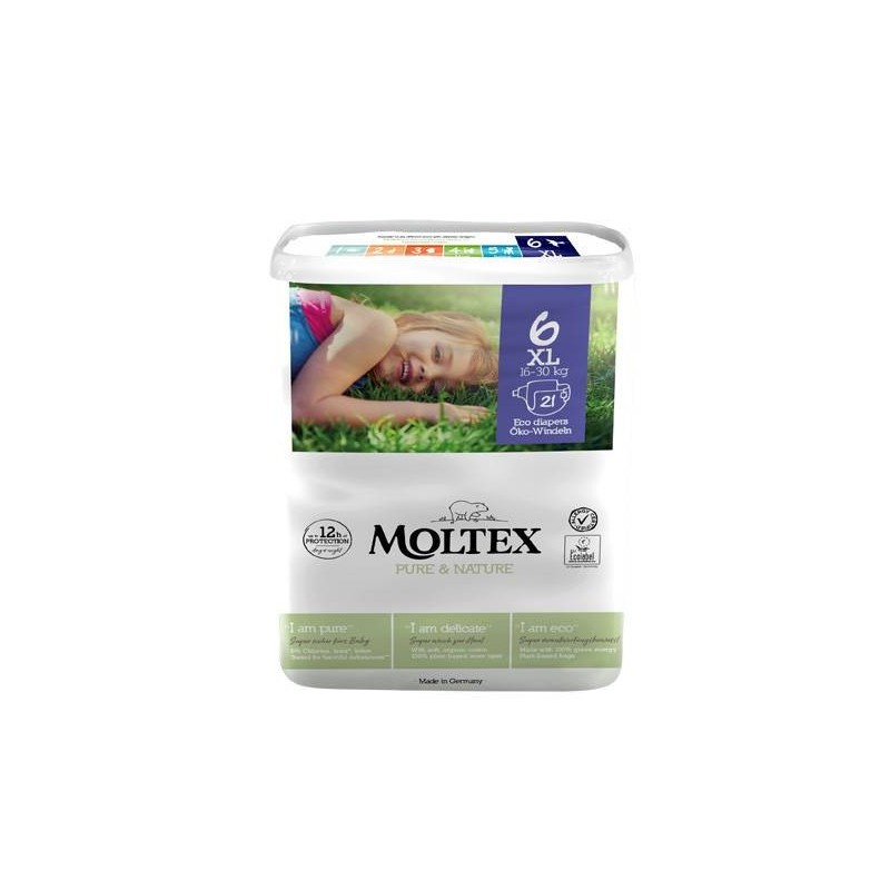 Ontex Pannolini Moltex Pure & Nature Xl 13-18 Kg Taglia 6 21 Pezzi