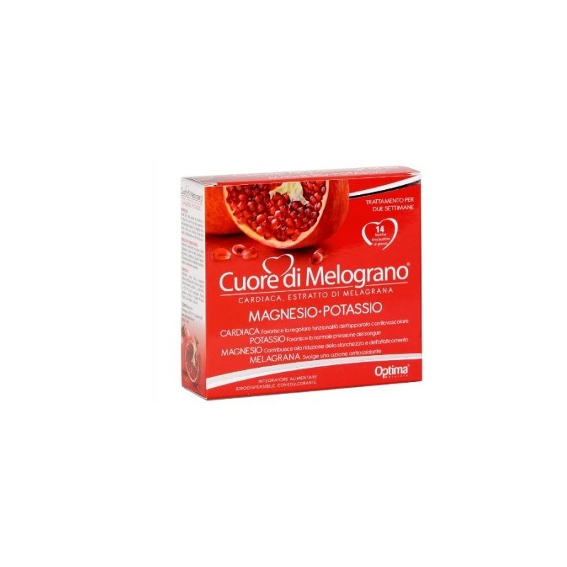 Optima Naturals Cuore Di Melograno Magnesio-potassio 14 Bustine Da 3,7 G