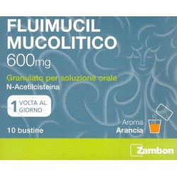 Fluimucil Mucolitico 600 mg N-acetilcisteina Farmaco Fluidificante 10 bustine