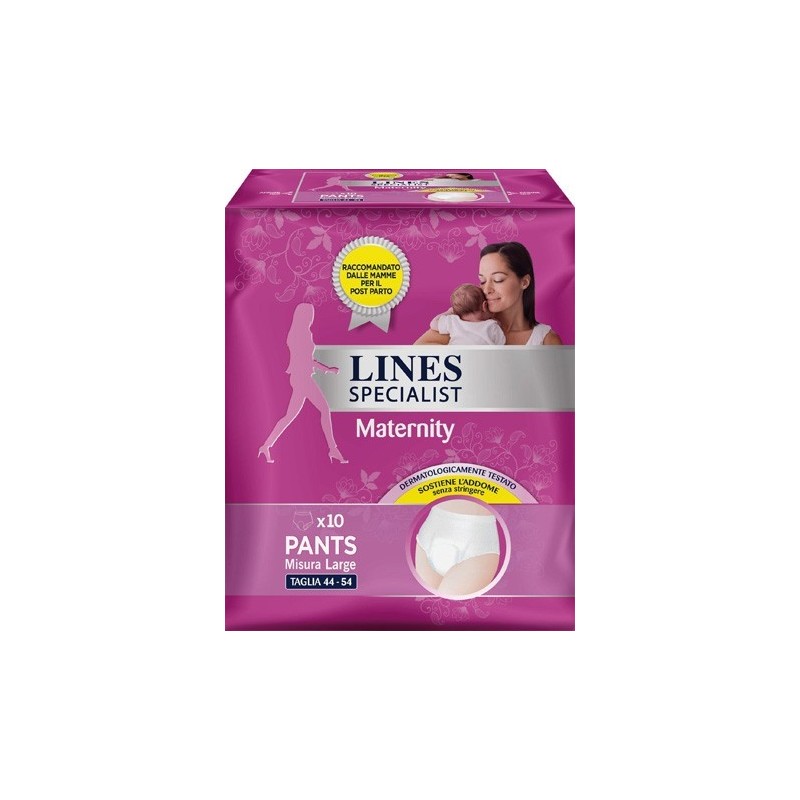 Fater Lines Specialist Maternity Mutandina Assorbente Per Perdite Post Parto Misura Large 10 Pezzi