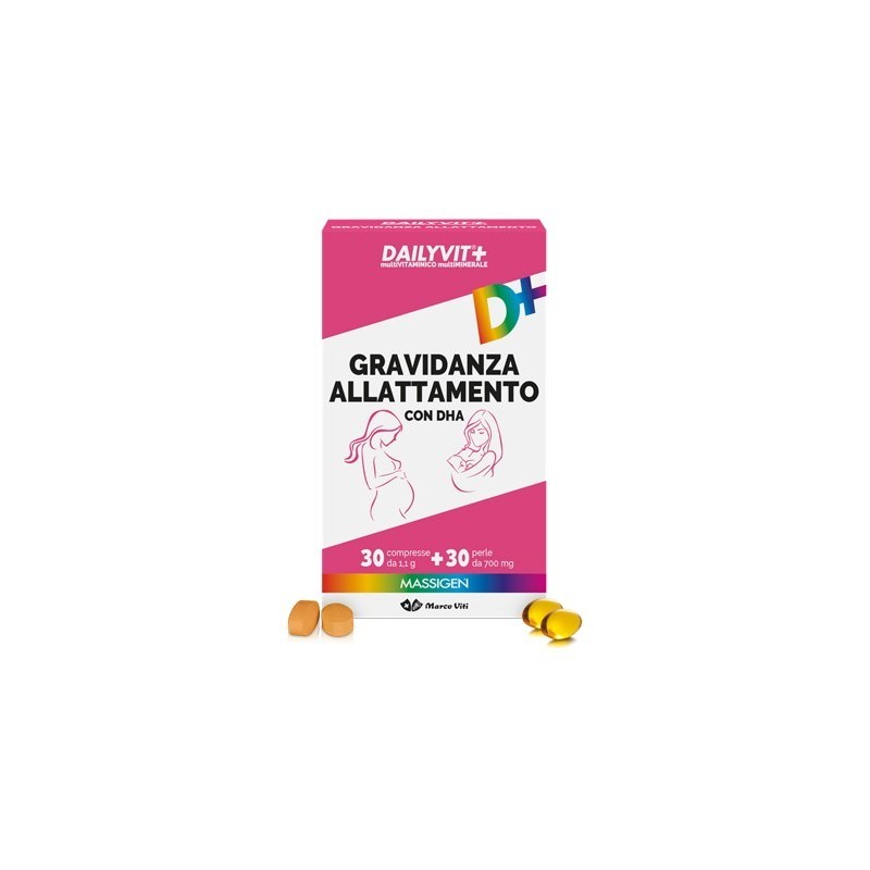 Marco Viti Farmaceutici Dailyvit+ Gravidanza Allattamento Con Dha Multivitaminico E Multiminerale 30 Compresse + 30 Perle