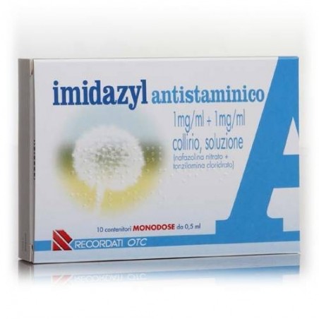 Imidazyl Antistaminico Collirio 10 Flaconcini Monodose per Irritazioni e Allergie Oculari