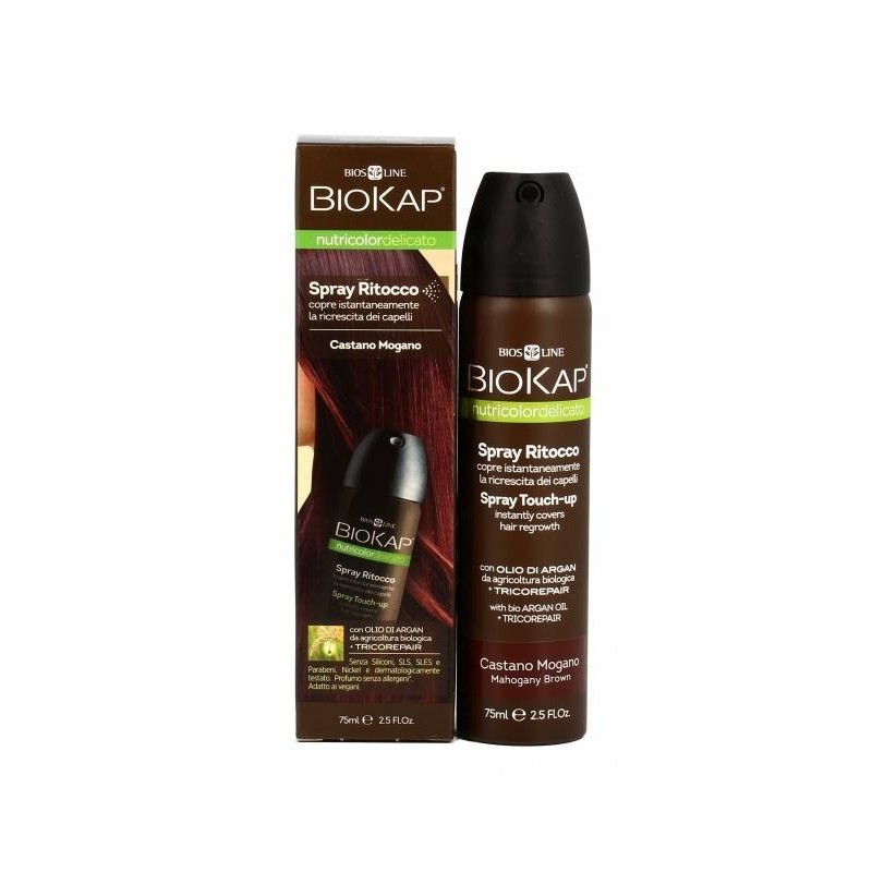 Bios Line Biokap Nutricolor Delicato Spray Ritocco Castano Mogano 75 Ml