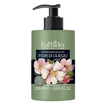 Euphidra Sapone Liquido Mani Ciliegio In Flacone Con Etichetta Dispenser