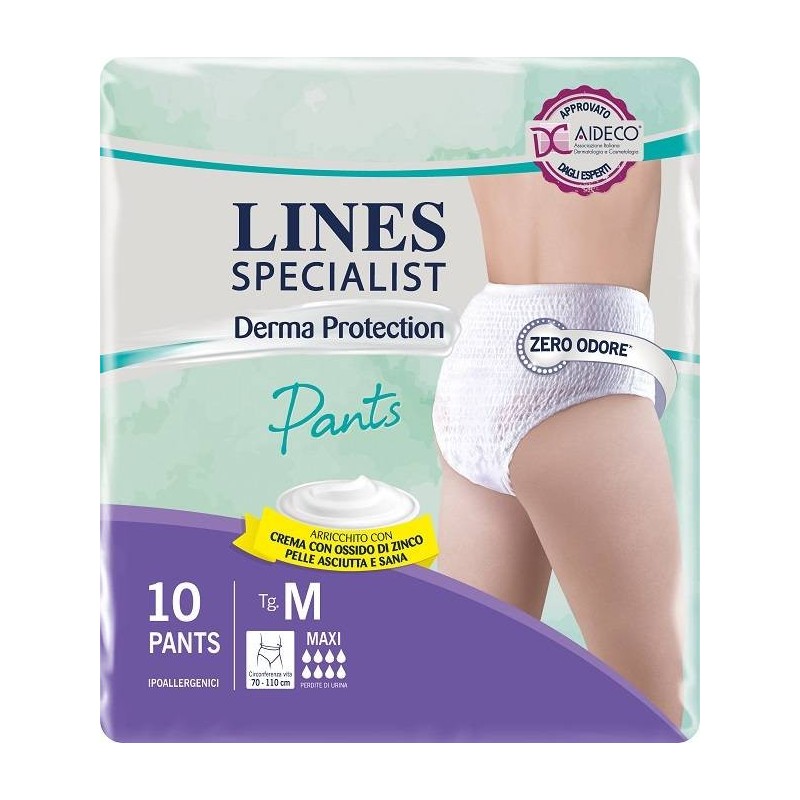 Fater Pannolone Per Incontinenza Lines Specialist Derma Pants Maxi M 10 Pezzi