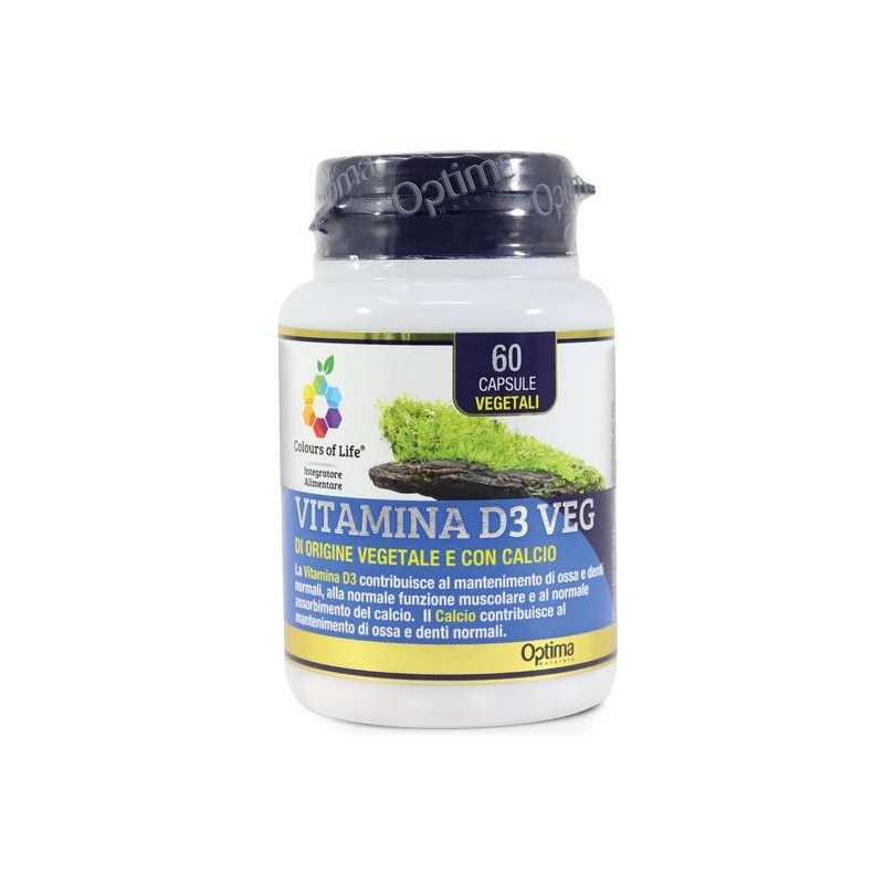 Optima Naturals Colours Of Life Vitamina D3 Veg 60 Capsule 500 Mg