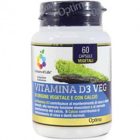 Optima Naturals Colours Of Life Vitamina D3 Veg 60 Capsule 500 Mg