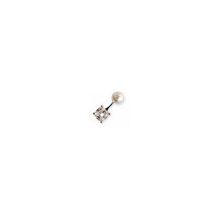 Sanico Orecchino Post Foratura Pearl/zircon Dangle 6 Mm Articolo Bjt957