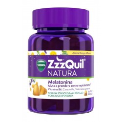 Vicks Zzzquil Natura Mango & Banana Integratore con Melatonina per il Sonno 60 Pastiglie Gommose - Farmasole