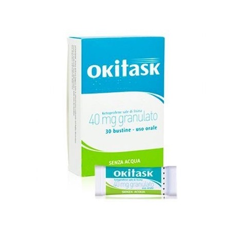 Okitask 40 mg Ketoprofene Farmaco Antidolorifico 30 Bustine Orosolubili Formato Convenienza