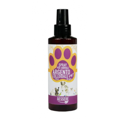 Aessere Argento Colloidale Pet 50ppm Spray per Animali 150 ml Per ferite e Dermatiti