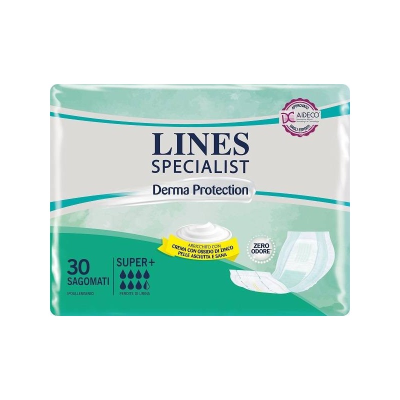 Fater Pannolone Per Incontinenza Lines Specialist Derma Sagomato Super+ 30 Pezzi