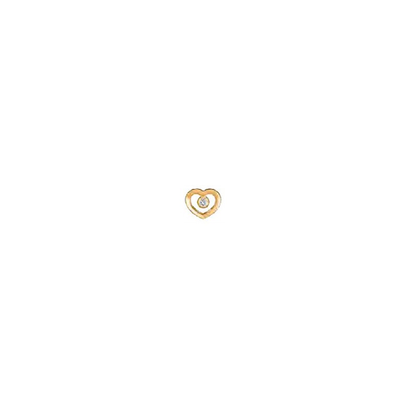 Sanico Orecchini Heart Golden Solitaire Swarovski 9 Mm