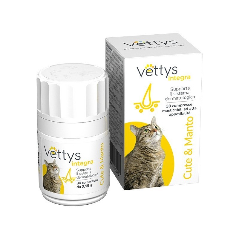 Pharmaidea Vettys Integra Cute&manto Gatto 30 Compresse Masticabili