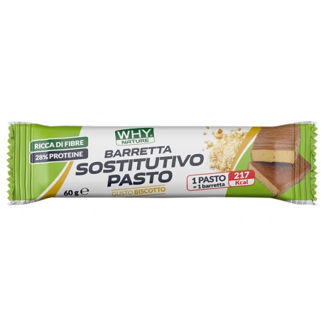 Biovita Whynature Barretta Sostitutiva Pasto Biscotto Ricoperta Cioccolato Al Latte 60 G