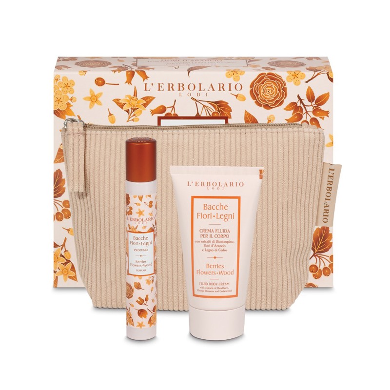 L'erbolario Bacche Fiori Legni Beauty Pochette Fiori D'arancio Profumo 15 Ml + Crema Fluida Corpo 75 Ml Edizione Limitata