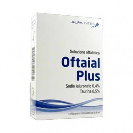 Alfa Intes Soluzione Oftalmica Oftaial Plus Acido Ialuronico 0,4% E Taurina 15 Flaconcini Richiudibili Da 0,6 Ml