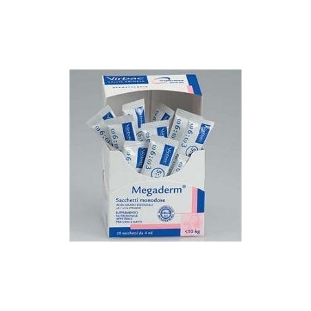 Virbac Megaderm Supplemento Gatti E Cani Inferiori A 10 Kg Scatola Da 32 Sacchetti Monodose 4 Ml