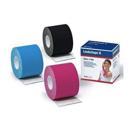 Essity Italy Benda Adesiva Leukotape K Per Taping Fisioterapico Larghezza 5 Cm Lunghezza 5 M Colore Nero In Rotolo