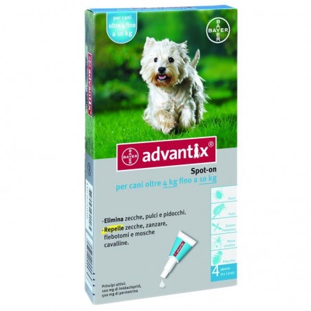 Elanco Italia Advantix Spot-on Per Cani Oltre 4 Kg Fino A 10 Kg