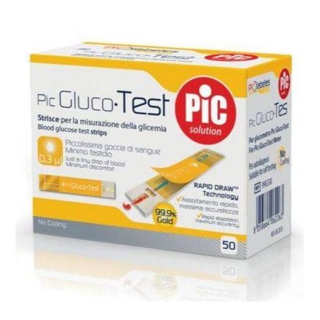 Pikdare Strisce Misurazione Glicemia Pic Glucotest 50 Pezzi