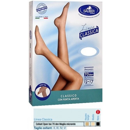 Desa Pharma Sauber Collant Open Toe Maglia Microrete 70 Den Colore Neutro Beige 3 Linea Classica