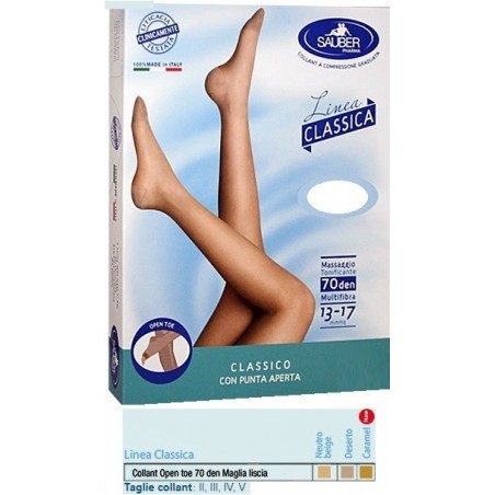 Desa Pharma Sauber Collant Open Toe Maglia Liscia 70 Den Colore Neutro Beige Taglia 3 Linea Classica