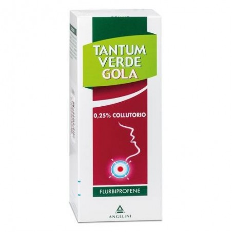 Tantum Verde Gola Collutorio 0,25% Flurbiprofene 160 ml per Mal di Gola, gengiviti e irritazioni della bocca