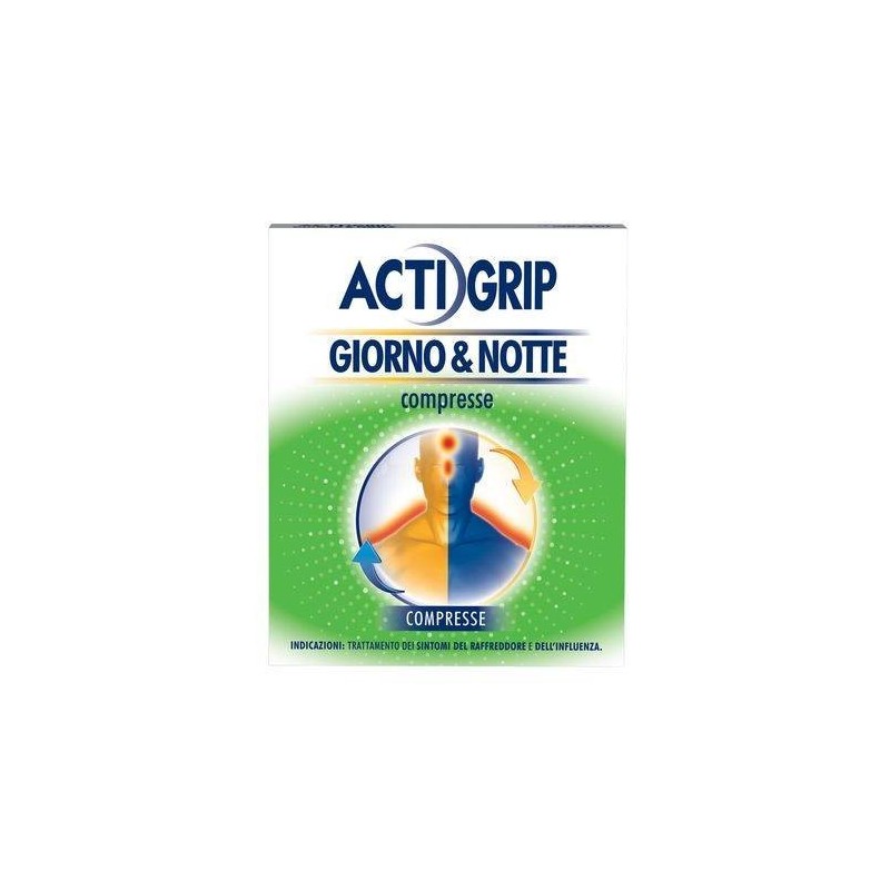 Actigrip Giorno & Notte Farmaco per Influenza e Raffreddore 16 Compresse