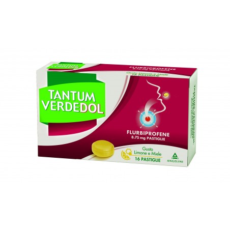 Tantum Verdedol 8,75 mg Flurbiprofene Gusto Limone e Miele 16 Pastiglie Angelini