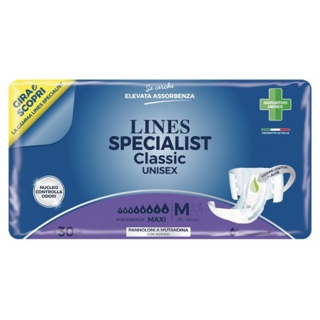 Fater Pannolone A Mutandina Lines Specialist Classic Maxi Misura Media 30 Pezzi