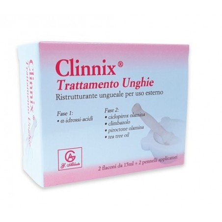 Abbate Gualtiero Clinnix Trattamento Unghie 2 Flaconi 15 Ml + 2 Pennelli Applicatori