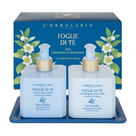 L'erbolario Foglie Di Te' Duo Detergente Viso & Mani 250 Ml + Crema Corpo & Mani 250 Ml + Vassoio Edizione Limitata