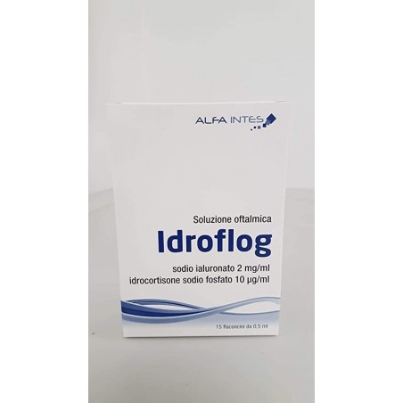 Alfa Intes Soluzione Oftalmica Idroflog A Base Di Ialuronato Di Sodio E Idrocortisone Sodio Fosfato 15 Flaconcini Da 0,5 Ml