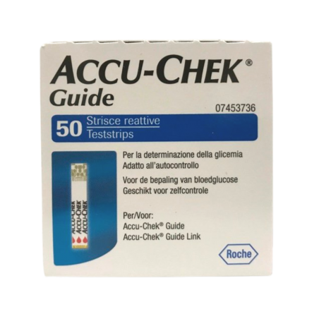 Roche Diabetes Care Italy Strisce Misurazione Glicemia Accu-chek Guide 50 Pezzi Confezione Retail