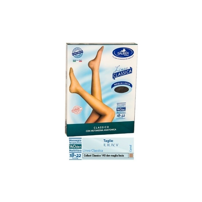 Desa Pharma Sauber Classico Collant 140 Denari Maglia Liscia Camel 4