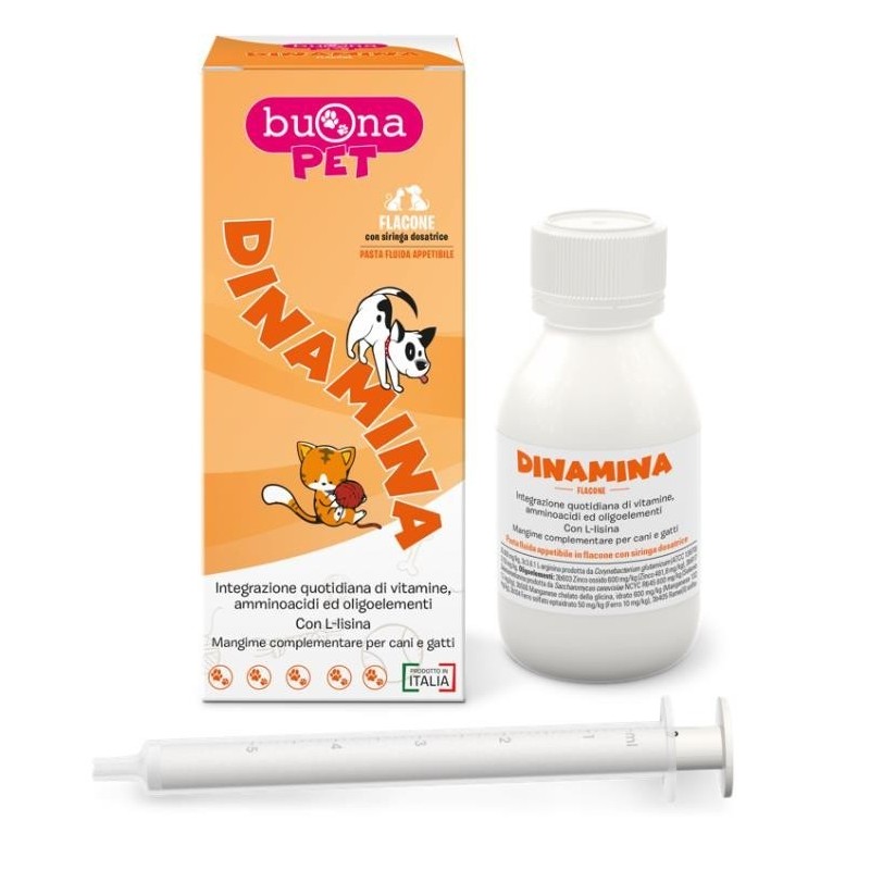 Buona Societa' Benefit Dinamina Cani Gatti Flacone Con Siringa Dosatrice In Pasta 60 G Buonapet