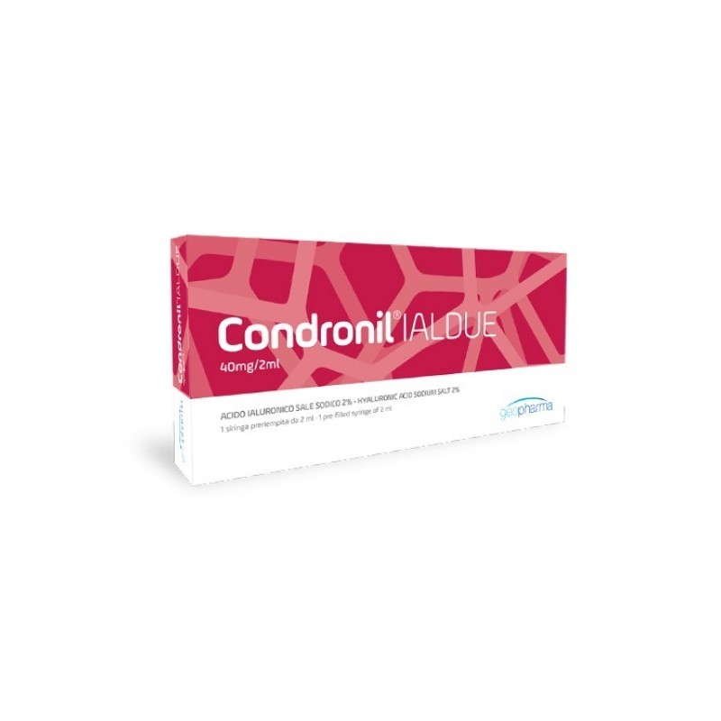 Geofarma Siringa Intra-articolare Condronil Ialdue Preriempita Acido Ialuronico Sale Sodico 40 Mg 2 Ml