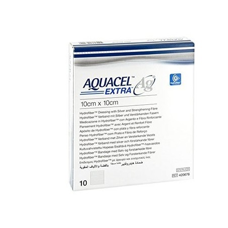 Convatec Italia Aquacel Ag Extra Medicazione Con Ioni Argento 10x10 Cm 10 Pezzi