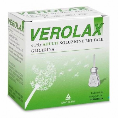 Verolax Adulti 6,75 g Glicerina Farmaco Lassativo 6 Microclismi Angelini